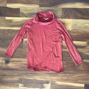 Magnolia Grace Rust Red Turtleneck Shirt size Small